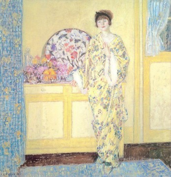  yellow Painting - The Yellow Room Impressionist women Frederick Carl Frieseke